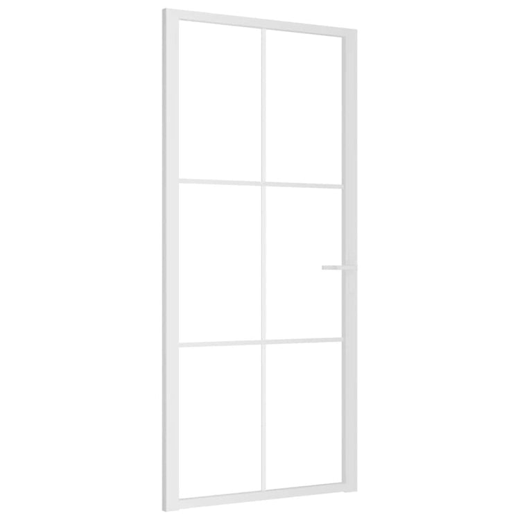 Vidaxl Innenür 93x201,5 cm ESG -Glas und Aluminium weiß