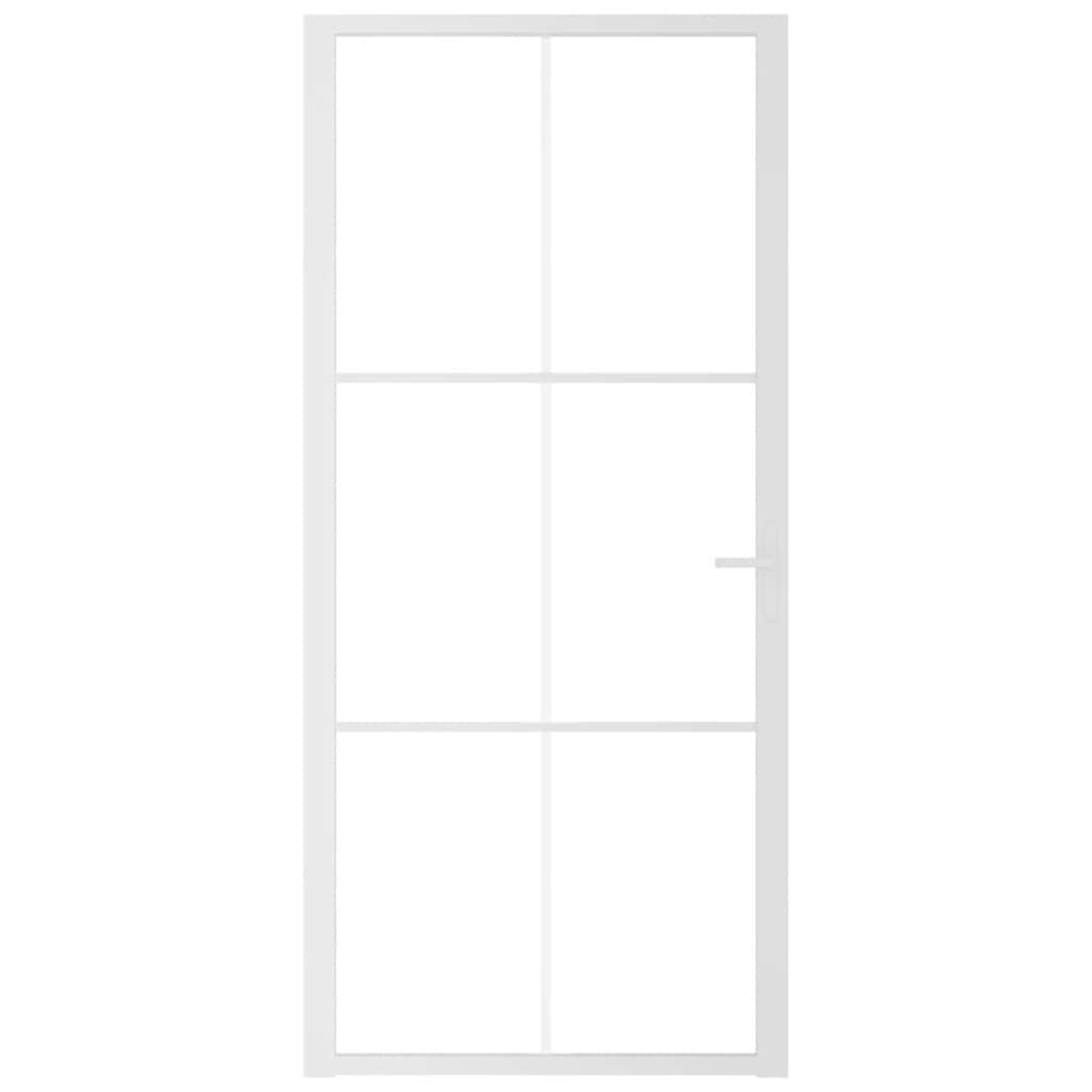 Vidaxl Innenür 93x201,5 cm ESG -Glas und Aluminium weiß