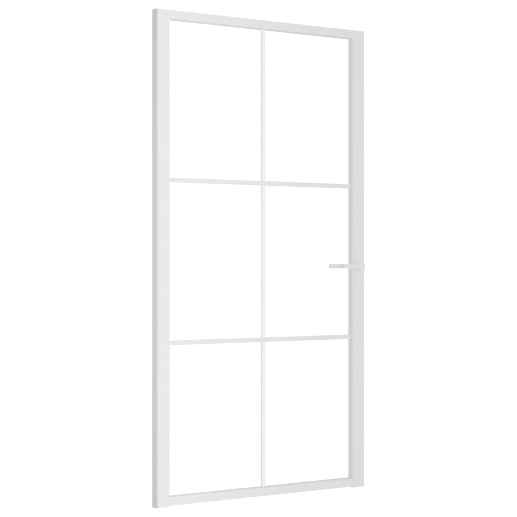 VIDAXL Innenür 102,5x201,5 cm ESG -Glas und Aluminium weiß