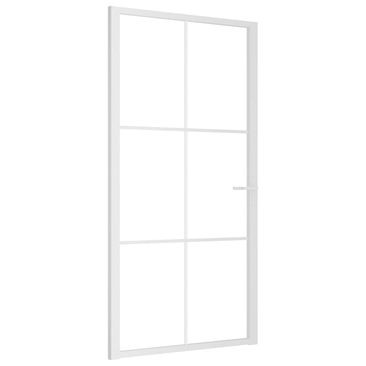 VIDAXL Innenür 102,5x201,5 cm ESG -Glas und Aluminium weiß