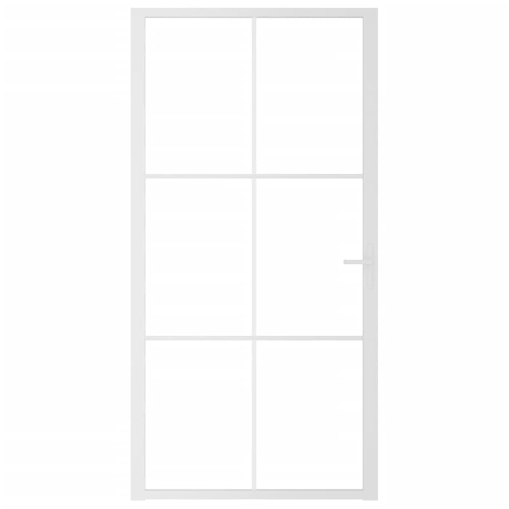 VIDAXL Innenür 102,5x201,5 cm ESG -Glas und Aluminium weiß