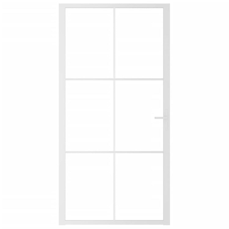 VIDAXL Innenür 102,5x201,5 cm ESG -Glas und Aluminium weiß