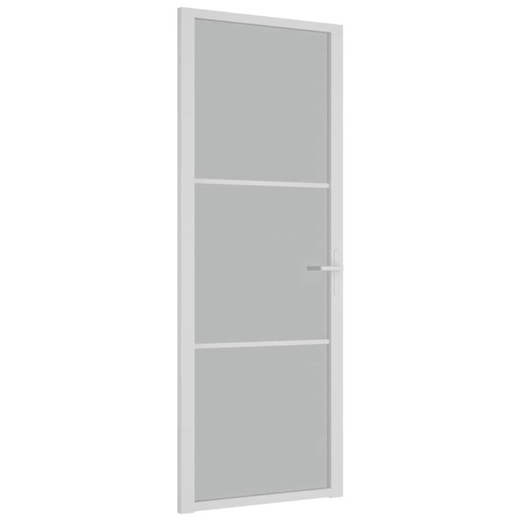Vidaxl Innenür 76x201,5 cm Mattglas und Aluminium weiß