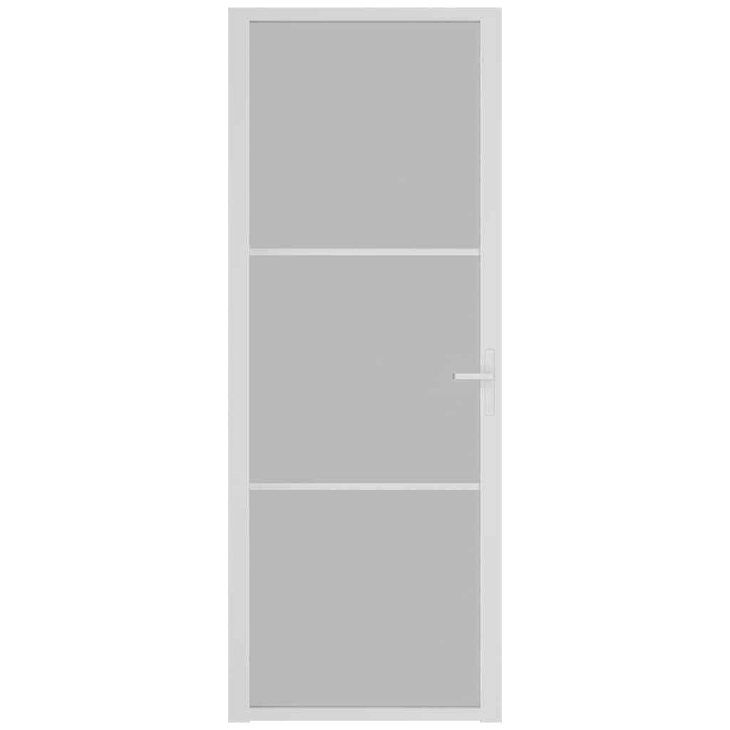 Vidaxl Innenür 76x201,5 cm Mattglas und Aluminium weiß