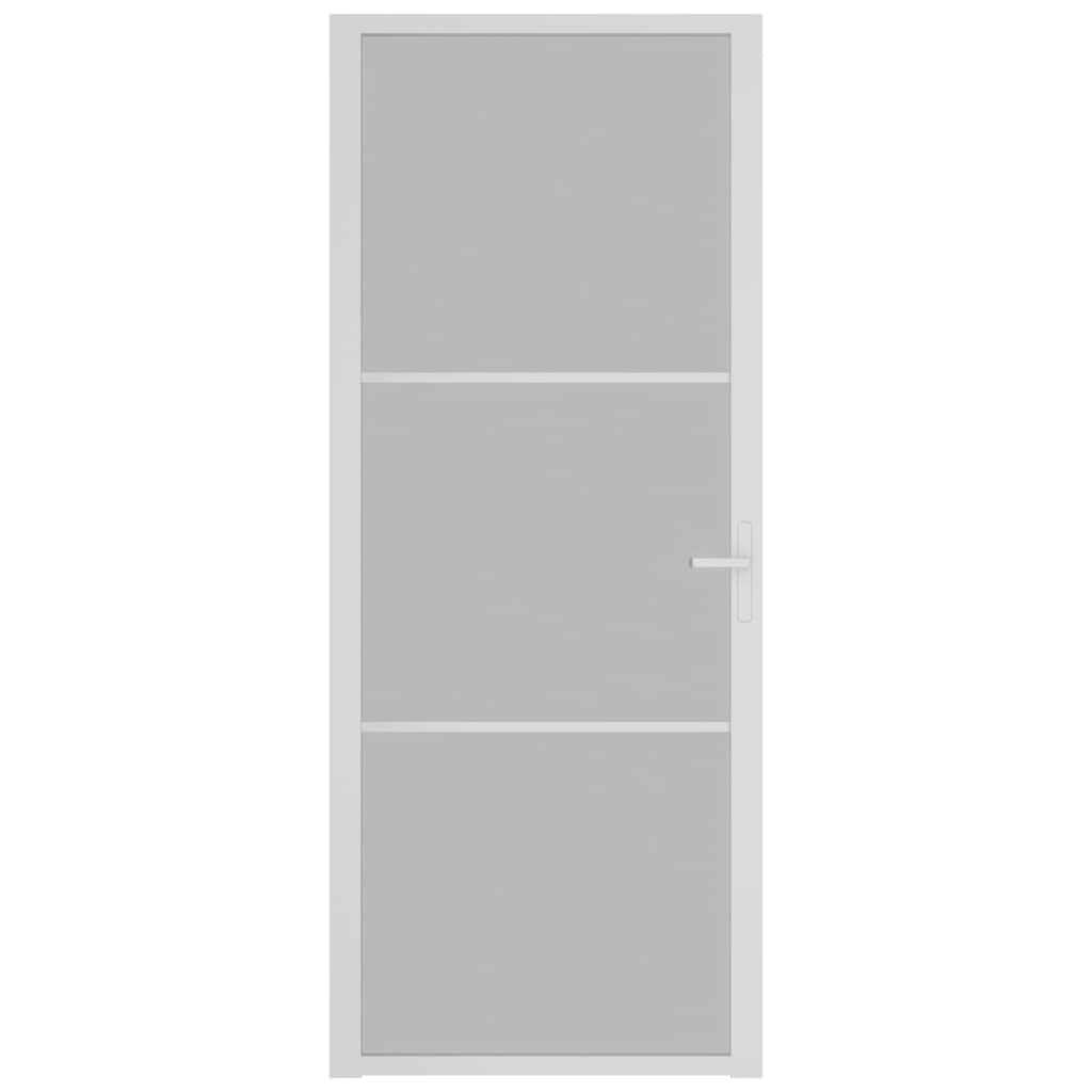 VIDAXL Innenür 83x201,5 cm Mattglas und Aluminium weiß