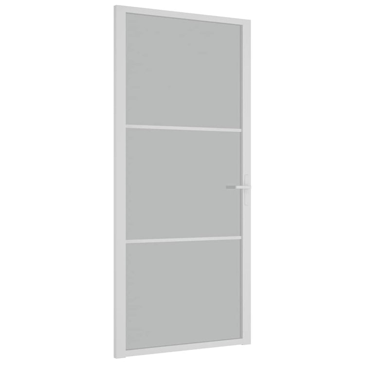 Vidaxl Innenür 93x201,5 cm Mattglas und Aluminium weiß