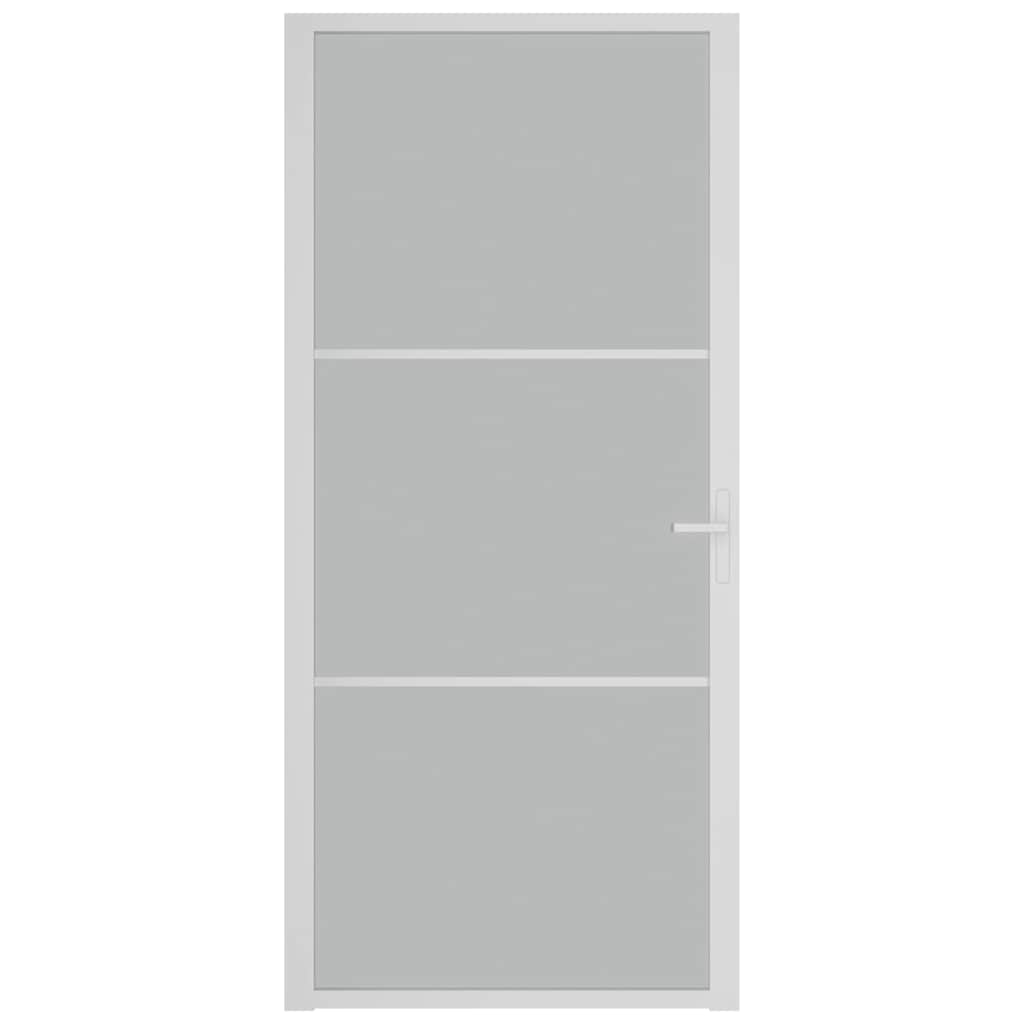 Vidaxl Innenür 93x201,5 cm Mattglas und Aluminium weiß