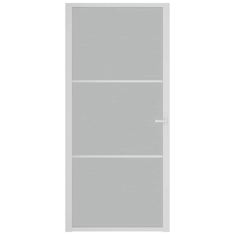 Vidaxl Innenür 93x201,5 cm Mattglas und Aluminium weiß