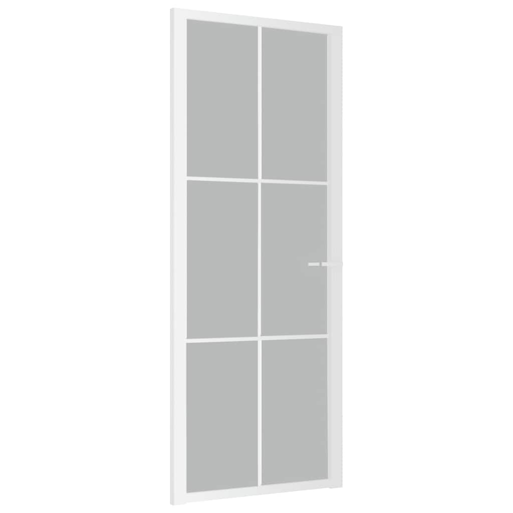 VIDAXL Innenür 83x201,5 cm Mattglas und Aluminium weiß