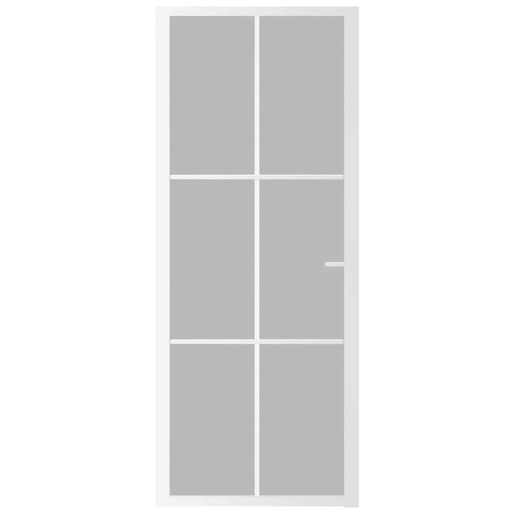 VIDAXL Innenür 83x201,5 cm Mattglas und Aluminium weiß