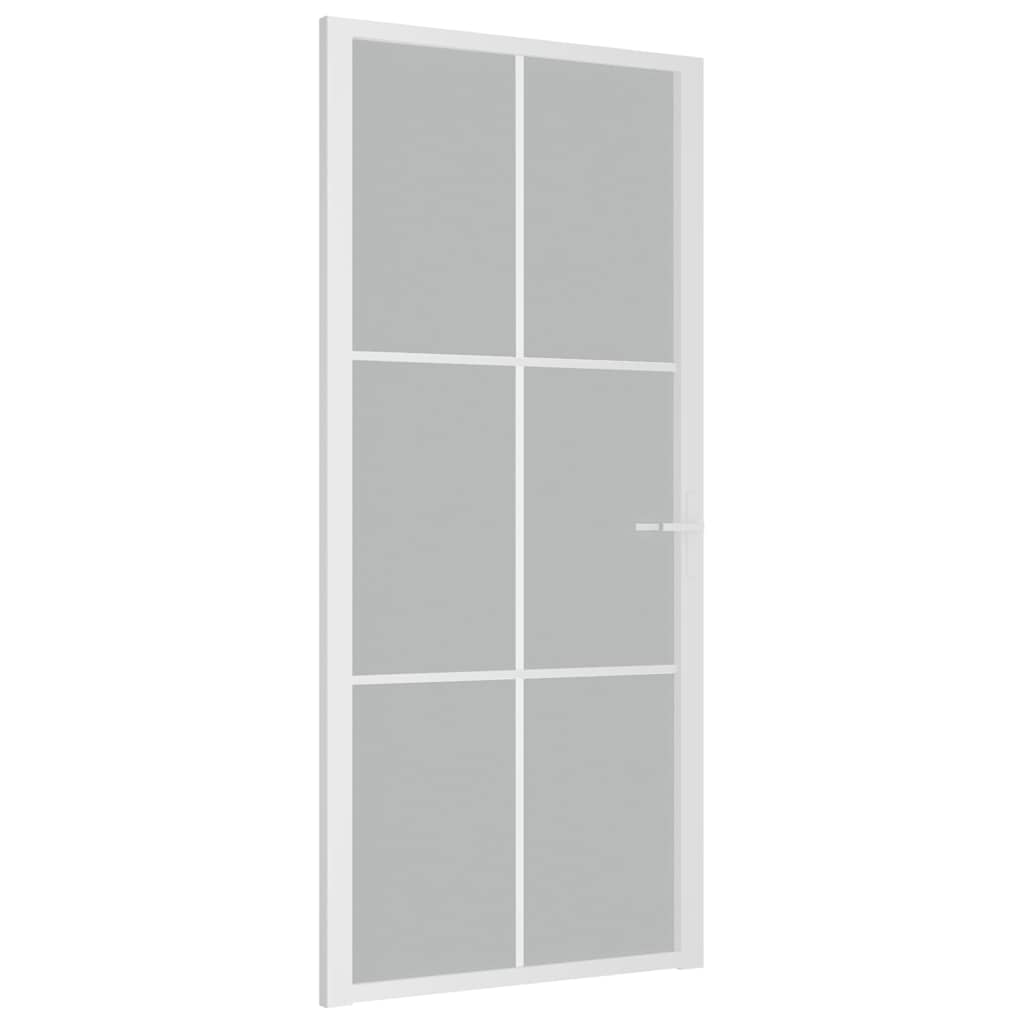 Vidaxl Innenür 93x201,5 cm Mattglas und Aluminium weiß
