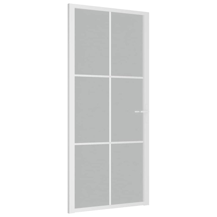 Vidaxl Innenür 93x201,5 cm Mattglas und Aluminium weiß