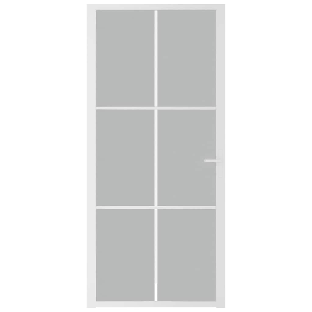 Vidaxl Innenür 93x201,5 cm Mattglas und Aluminium weiß