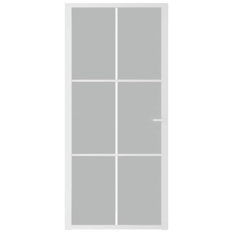 Vidaxl Innenür 93x201,5 cm Mattglas und Aluminium weiß
