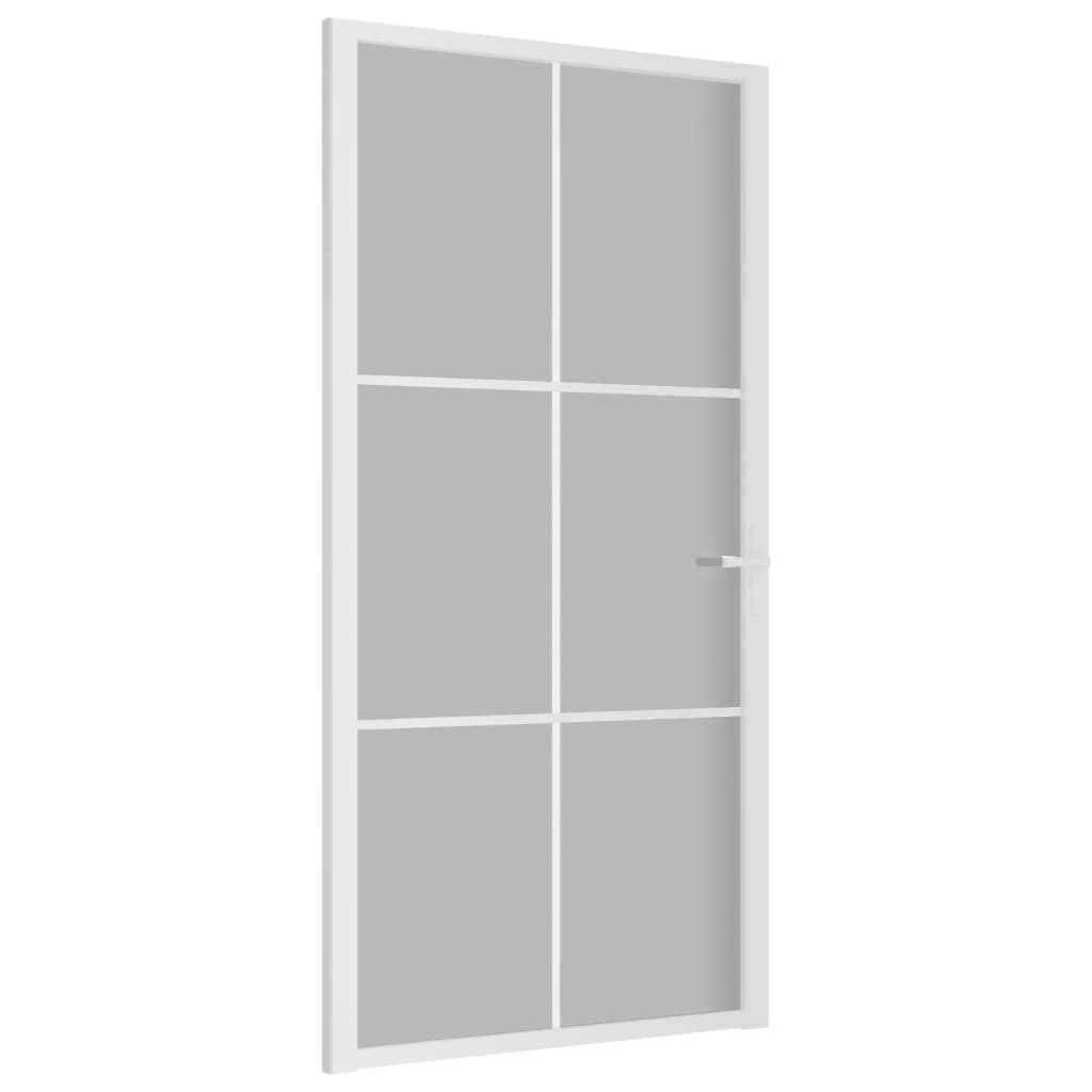 VIDAXL Innenür 102,5x201,5 cm Mattglas und Aluminium weiß
