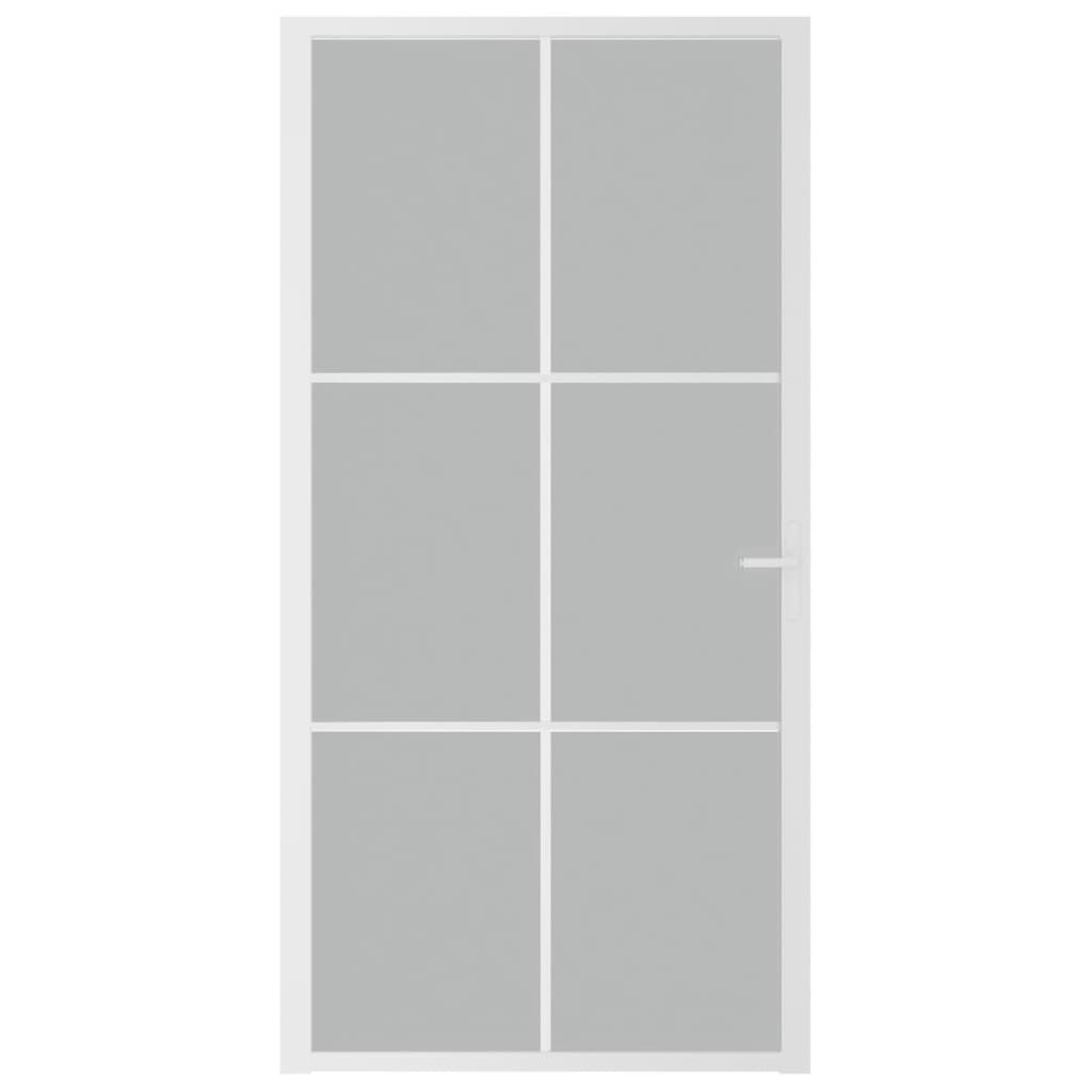 VIDAXL Innenür 102,5x201,5 cm Mattglas und Aluminium weiß