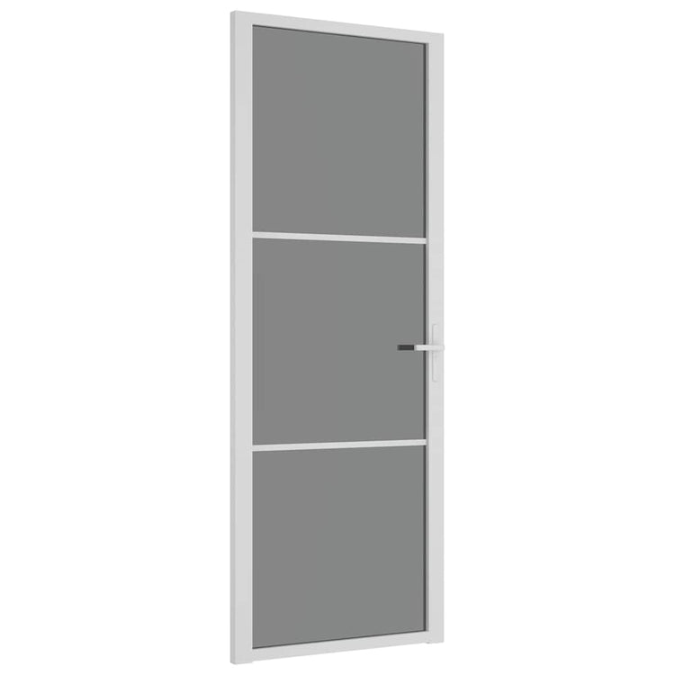 VIDAXL Innenür 76x201,5 cm ESG -Glas und Aluminium weiß