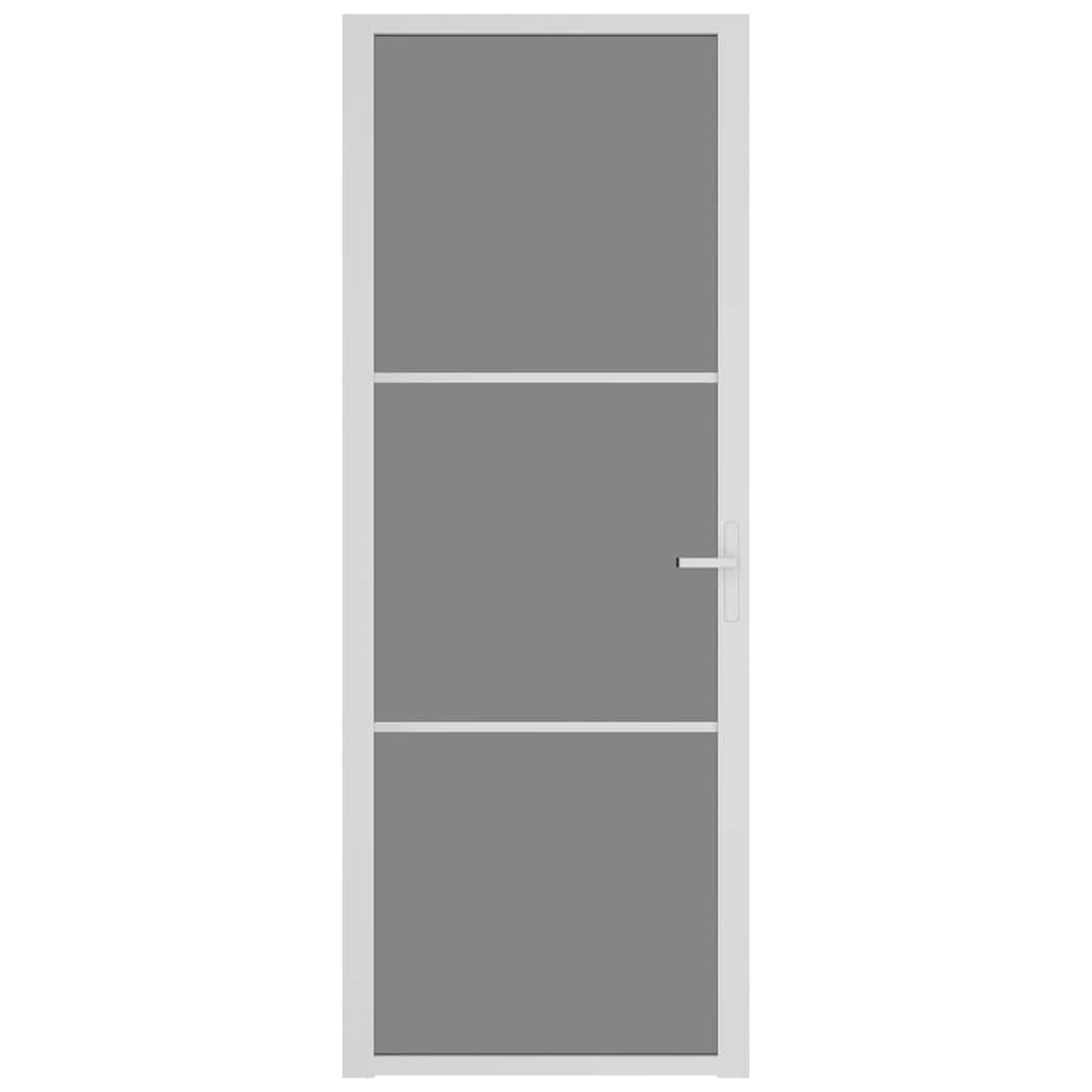 VIDAXL Innenür 76x201,5 cm ESG -Glas und Aluminium weiß