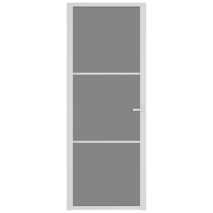 VIDAXL Innenür 76x201,5 cm ESG -Glas und Aluminium weiß