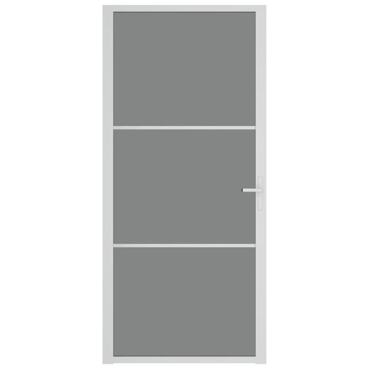 Vidaxl Innenür 93x201,5 cm ESG -Glas und Aluminium weiß