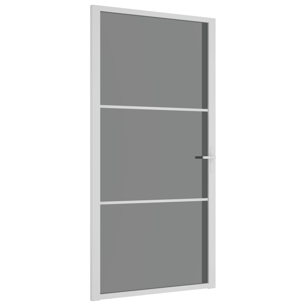 VIDAXL Innenür 102,5x201,5 cm ESG -Glas und Aluminium weiß