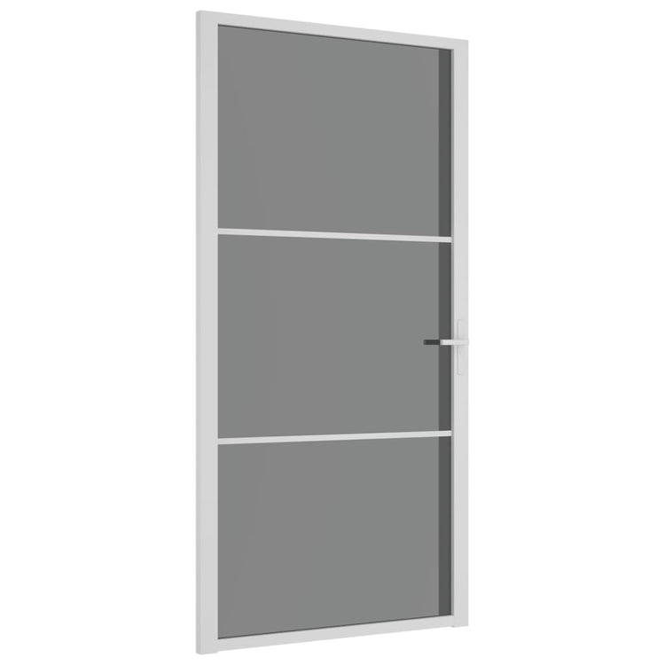 VIDAXL Innenür 102,5x201,5 cm ESG -Glas und Aluminium weiß