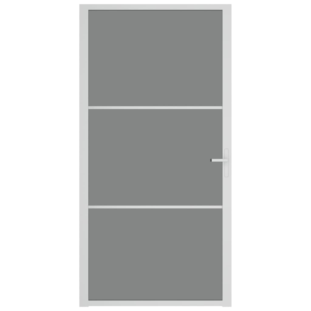 VIDAXL Innenür 102,5x201,5 cm ESG -Glas und Aluminium weiß