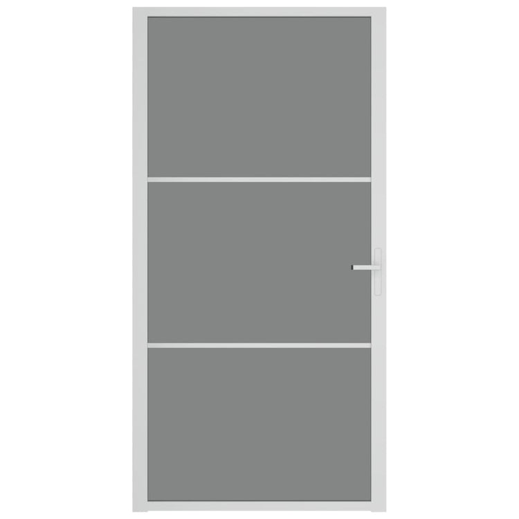 VIDAXL Innenür 102,5x201,5 cm ESG -Glas und Aluminium weiß