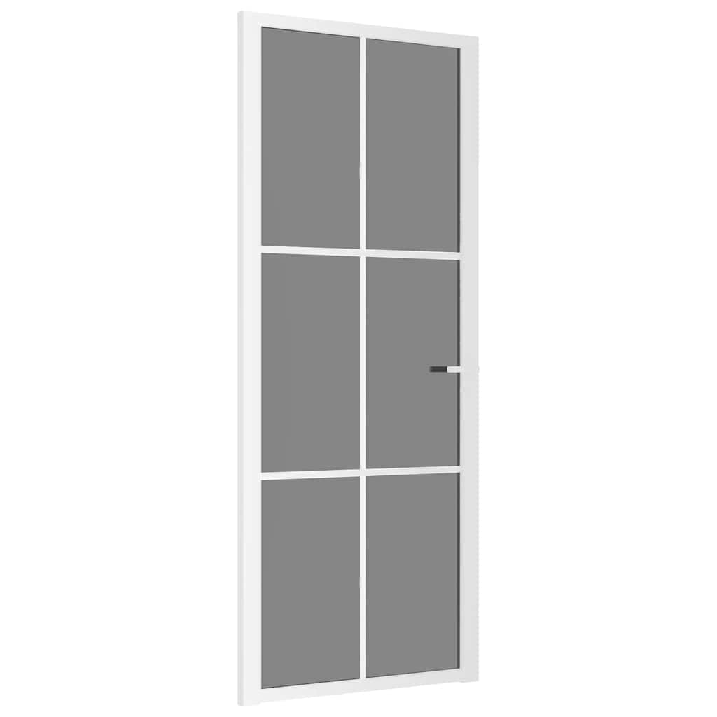 VIDAXL Innenür 83x201,5 cm ESG -Glas und Aluminium weiß