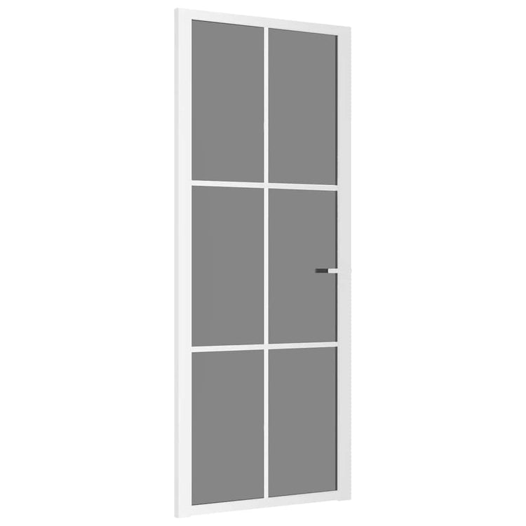 VIDAXL Innenür 83x201,5 cm ESG -Glas und Aluminium weiß