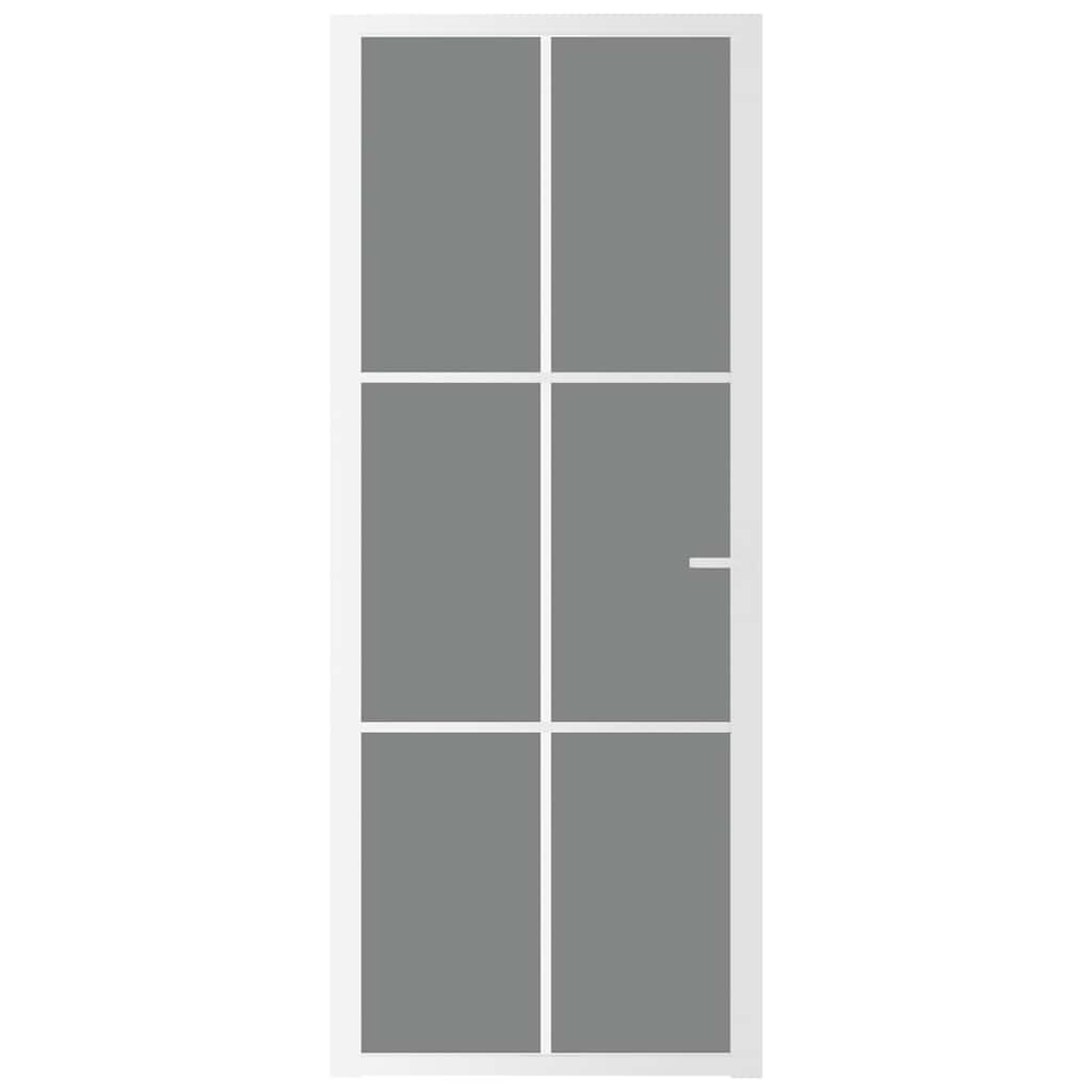 VIDAXL Innenür 83x201,5 cm ESG -Glas und Aluminium weiß