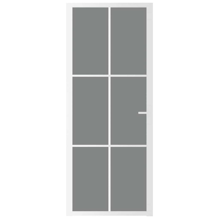 VIDAXL Innenür 83x201,5 cm ESG -Glas und Aluminium weiß