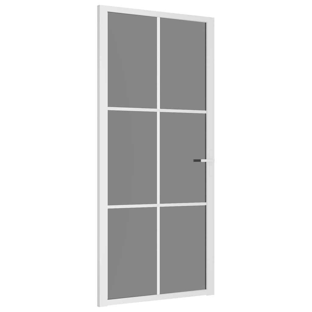 Vidaxl Innenür 93x201,5 cm ESG -Glas und Aluminium weiß