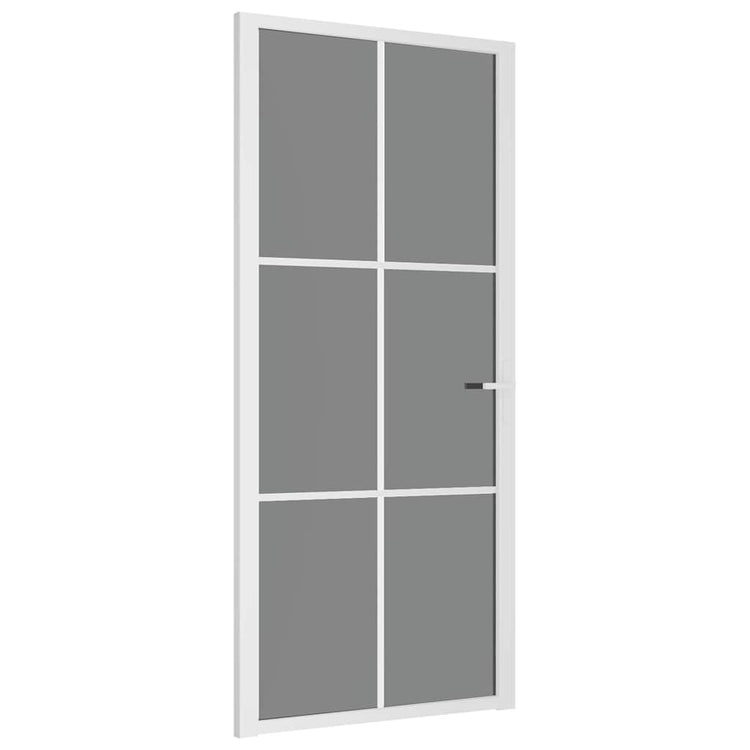 Vidaxl Innenür 93x201,5 cm ESG -Glas und Aluminium weiß