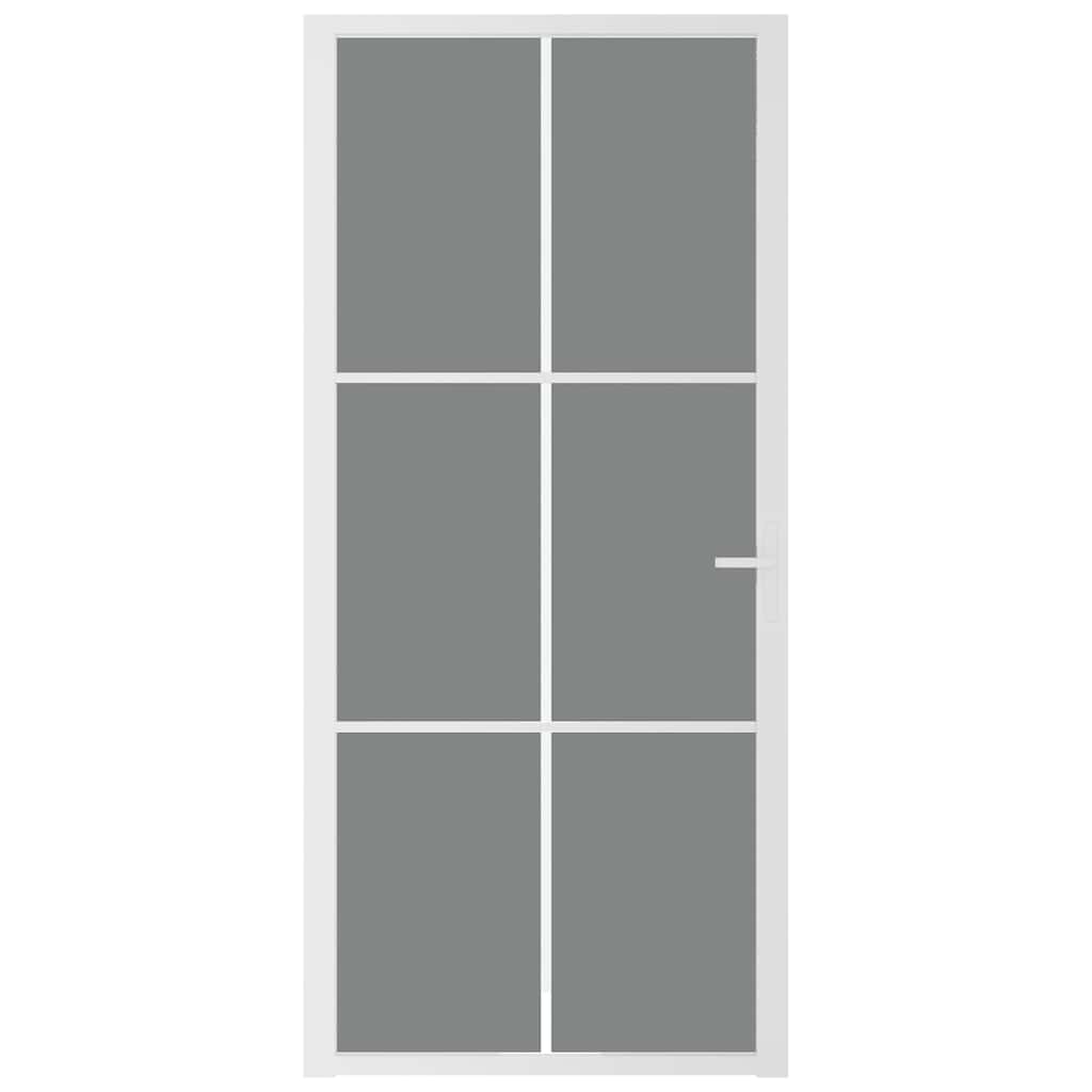 Vidaxl Innenür 93x201,5 cm ESG -Glas und Aluminium weiß