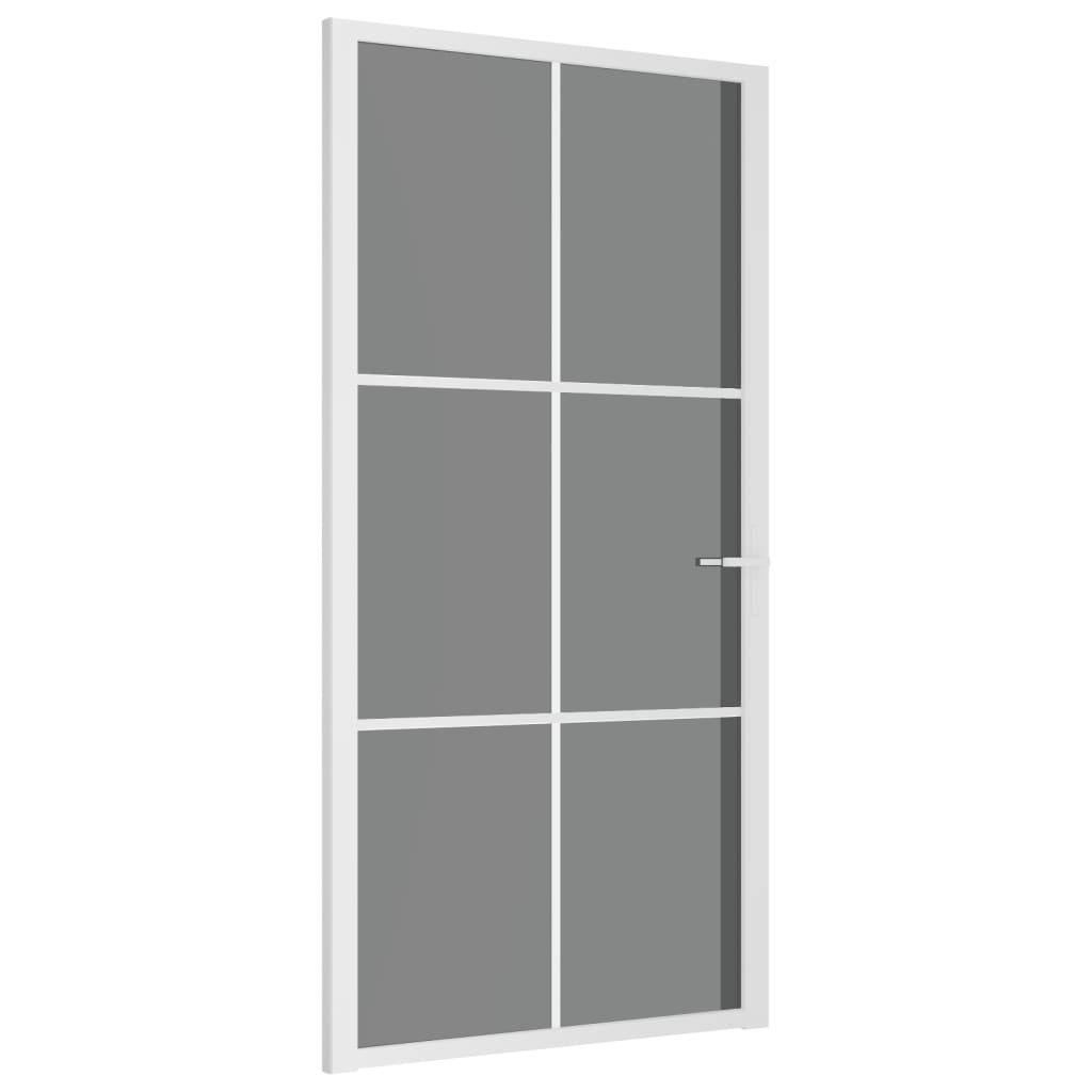VIDAXL Innenür 102,5x201,5 cm ESG -Glas und Aluminium weiß