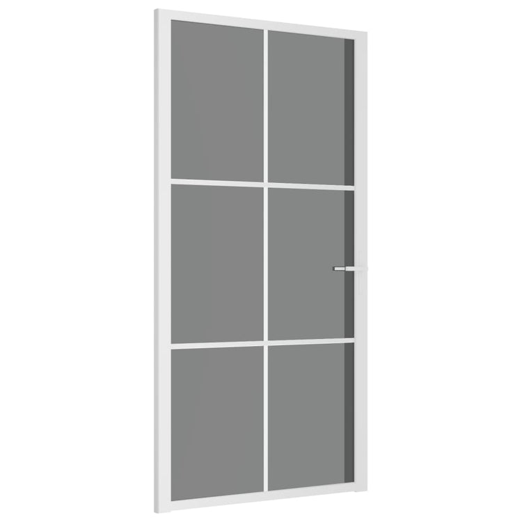 VIDAXL Innenür 102,5x201,5 cm ESG -Glas und Aluminium weiß