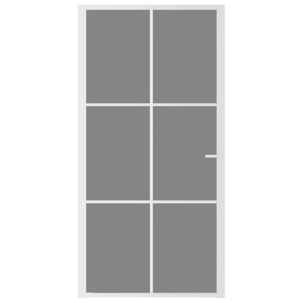 VIDAXL Innenür 102,5x201,5 cm ESG -Glas und Aluminium weiß