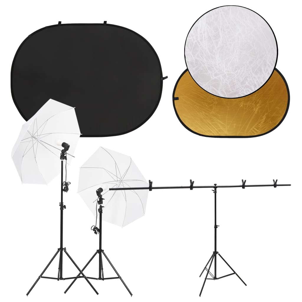 Vidaxl Photo Studio Set mit Lichtsatz, Hintergrundbildschirm und Reflektor