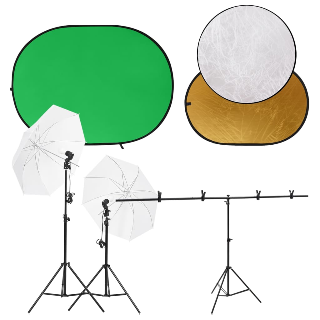 Vidaxl Photo Studio Set mit Lichtsatz, Hintergrundbildschirm und Reflektor