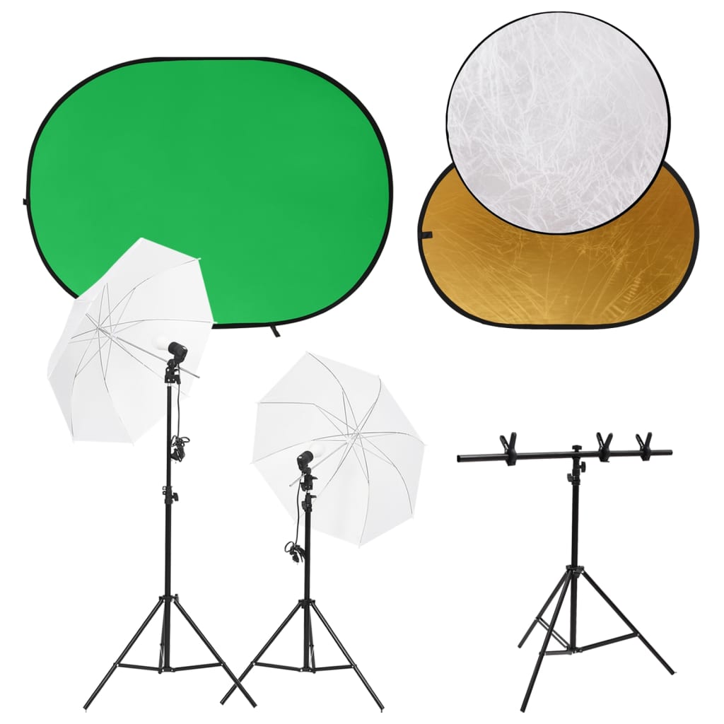 Vidaxl Photo Studio Set mit Lichtsatz, Hintergrundbildschirm und Reflektor