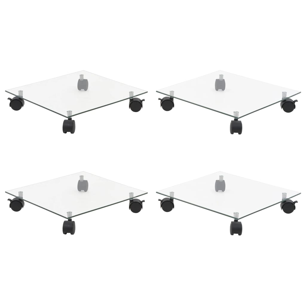 VIDAXL -Pflanzenrollen 4 Stcs Quadrat 35 x 35 cm gehärtetes Glas