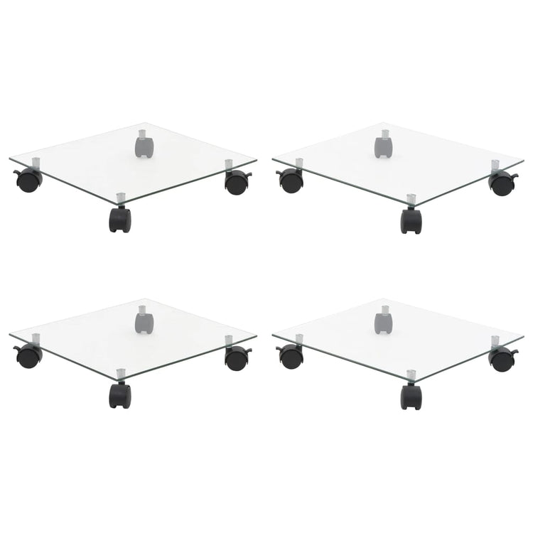 VIDAXL -Pflanzenrollen 4 Stcs Quadrat 35 x 35 cm gehärtetes Glas