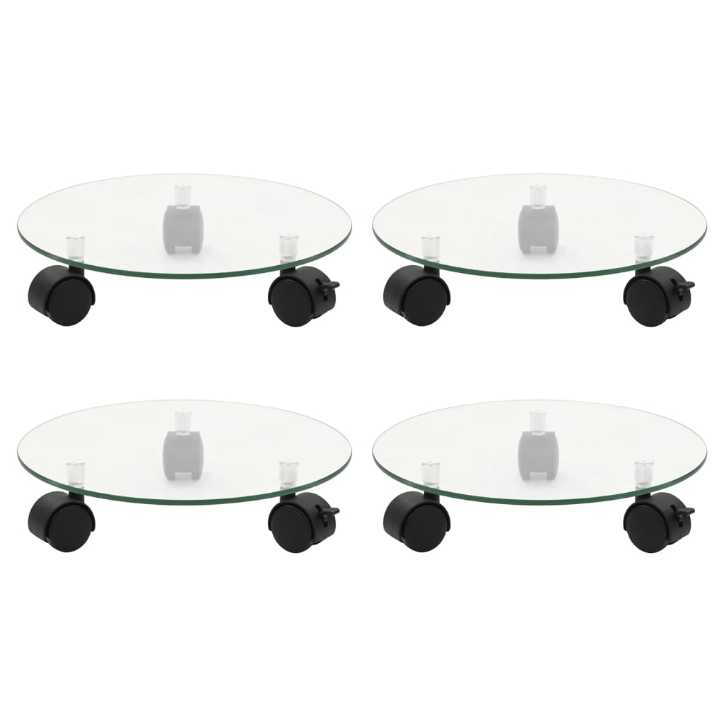 VIDAXL -Pflanzenrollen 4 ST Runde 28 cm gehärtetes Glas