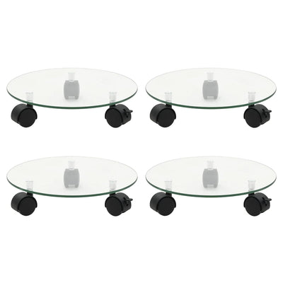VIDAXL -Pflanzenrollen 4 ST Runde 28 cm gehärtetes Glas