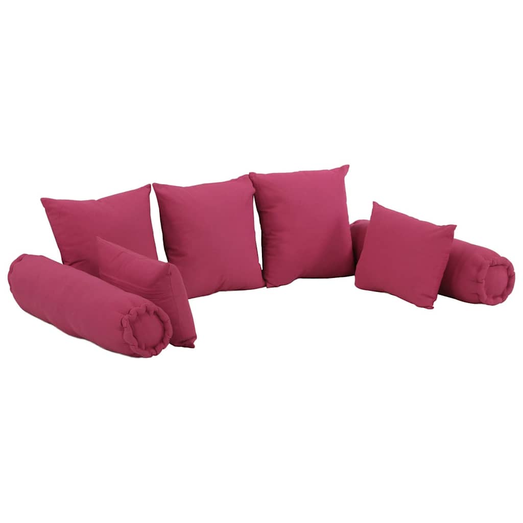 Vidaxl 7-teilig dekoratives Kissen Set Stoff rosa