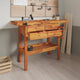 Vidaxl Workbench mit Schubladen und Bankschrauben 124x52x83 cm Acaciahout