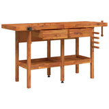 Vidaxl Workbench mit Schubladen und Bankschrauben 162x62x83 cm Acaciahout - afbeelding 3