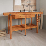 Vidaxl Workbench mit Schubladen und Bankschrauben 162x62x83 cm Acaciahout - afbeelding 1