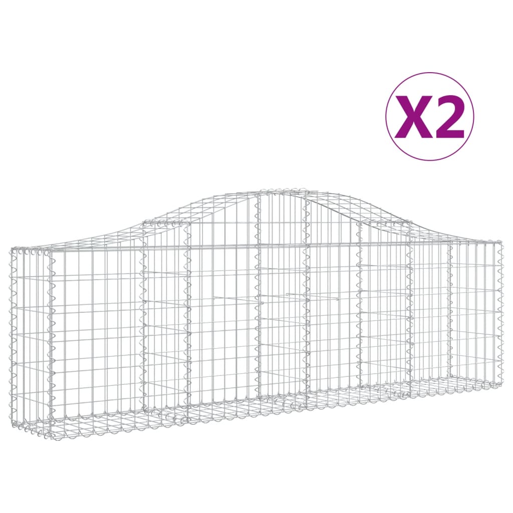 Vidaxl Schans Körbe 2 ST Gewölbte 200x30x60 80 cm verzinktes Eisen